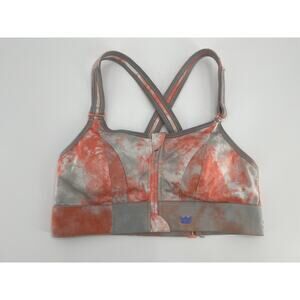 SheFit Ultimate Sports Bra Sz Medium Orange Gray Fully Adjustable High Impact